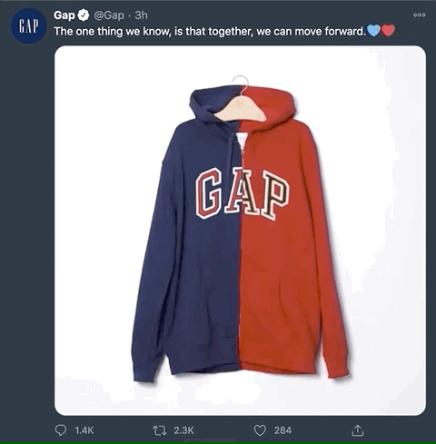gap hoodie tweet