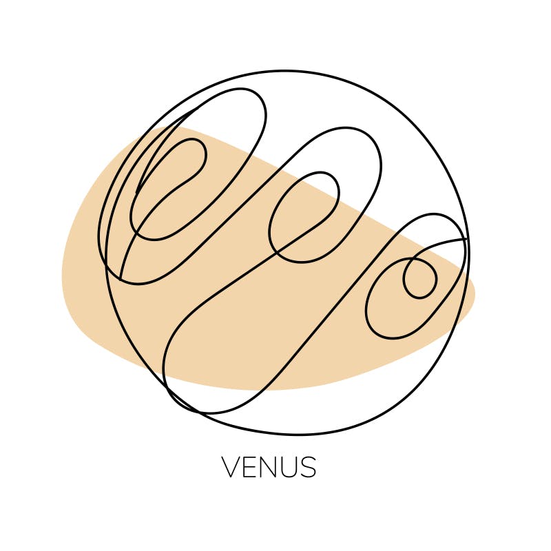 Illustration of Venus in astrology.