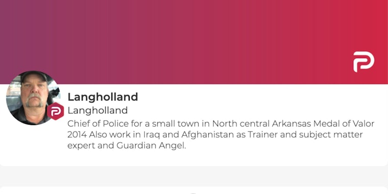 The Parler account of Police Chief Lang Holland