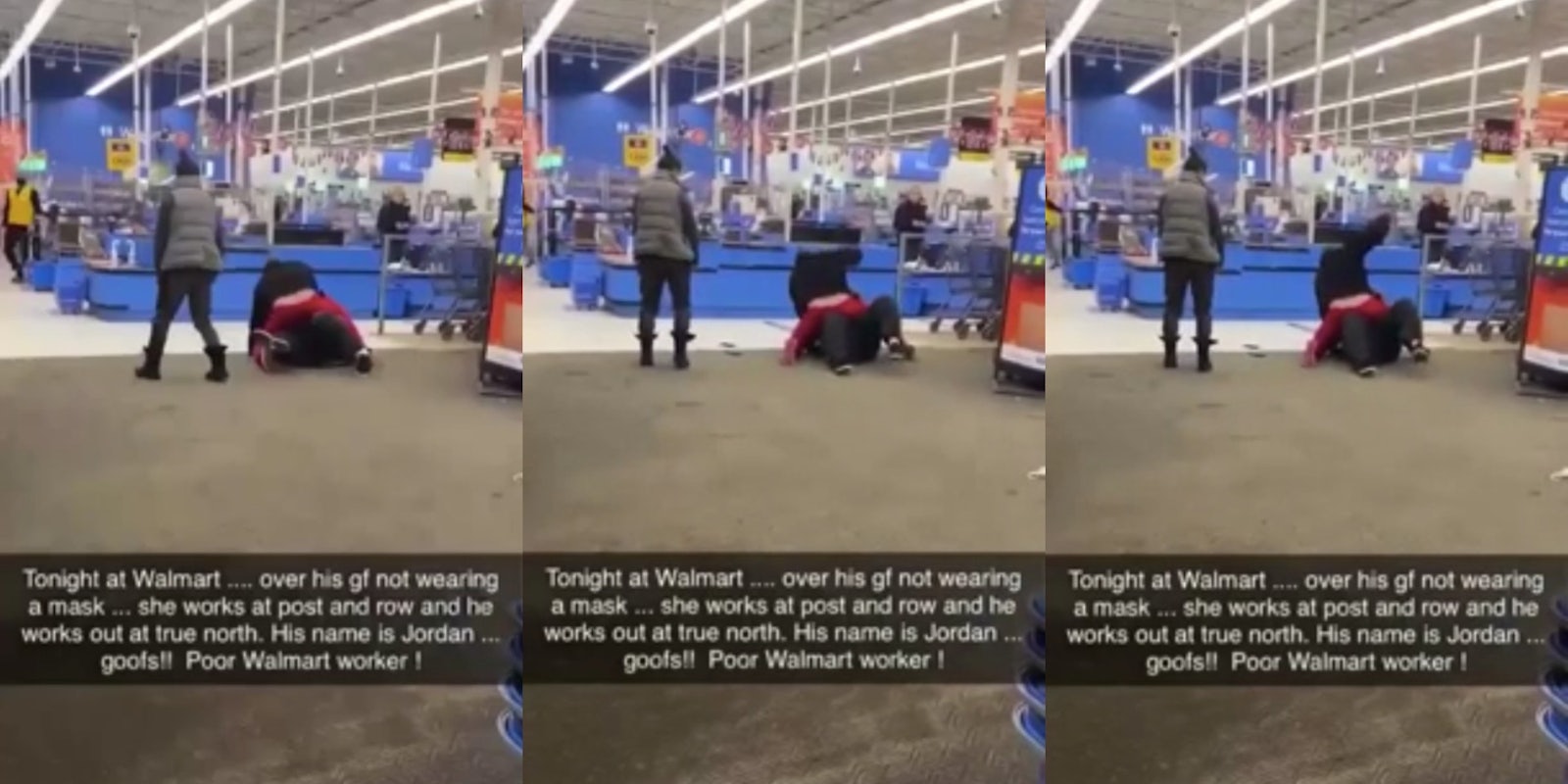 Man assaults Walmart employee face mask video