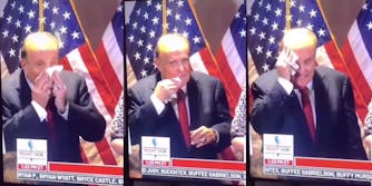 rudy giuliani blowing nose wiping face video