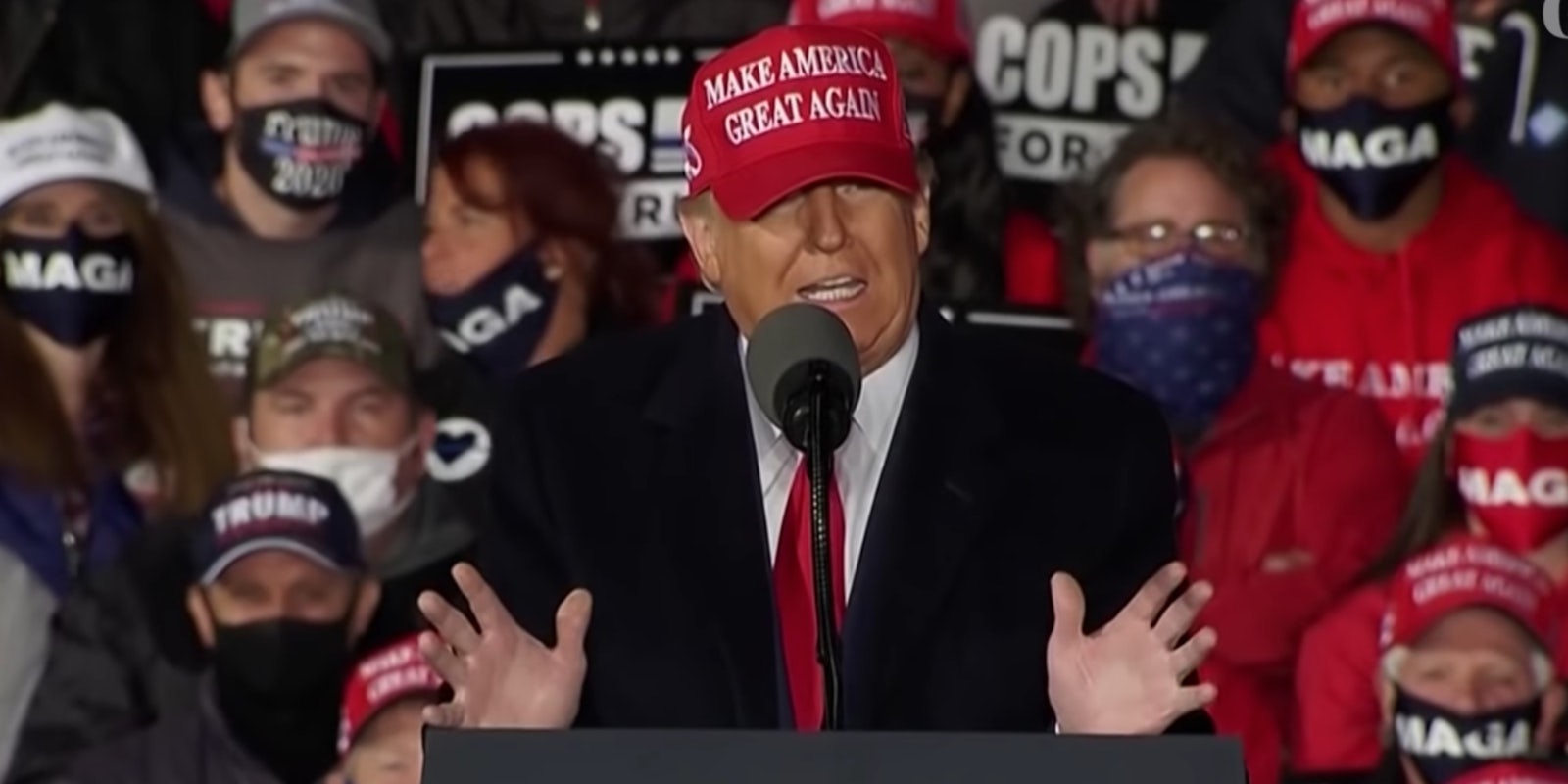 President Donald Trump at a rally