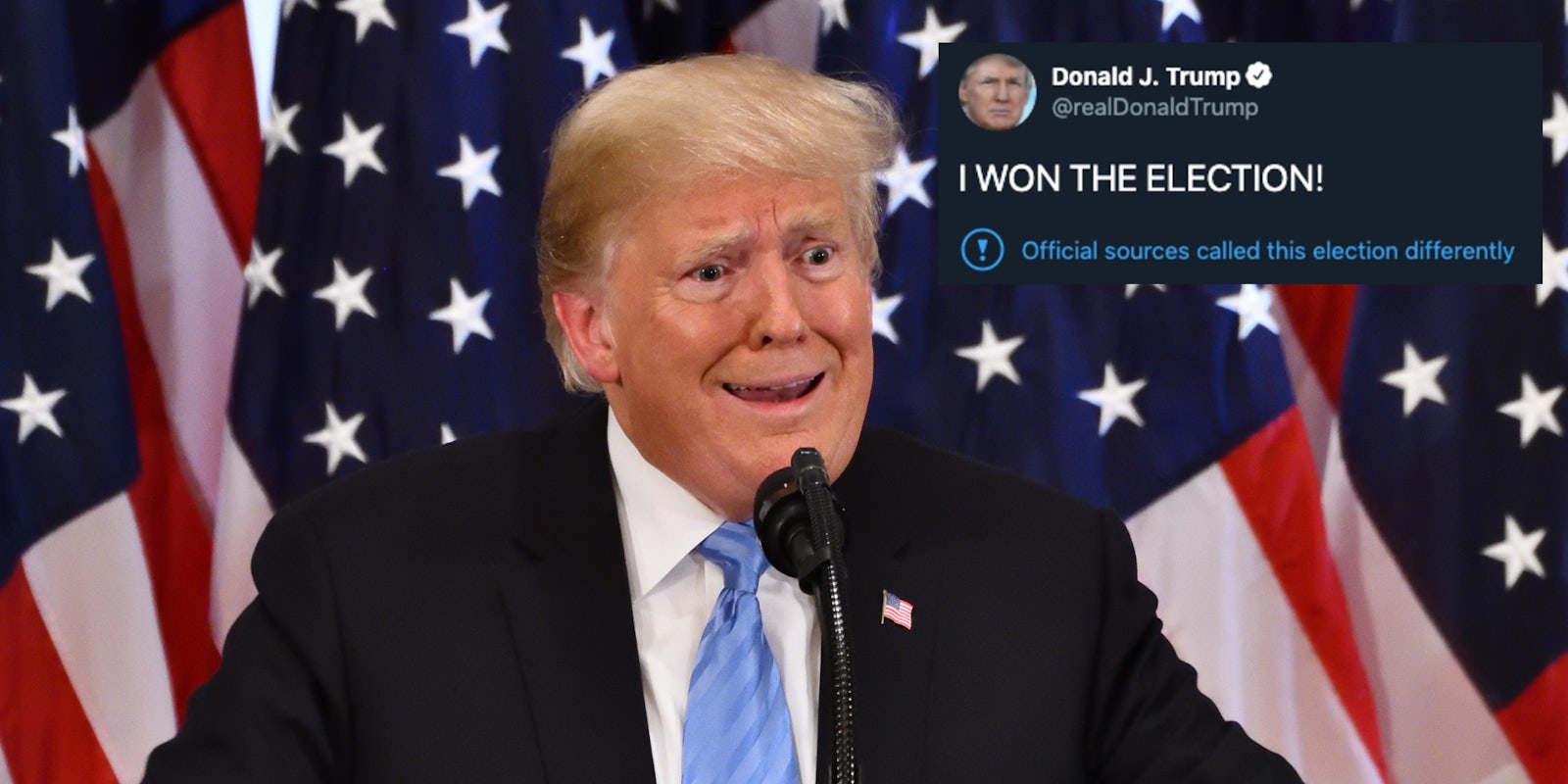 Trump I won the election tweet memes FB