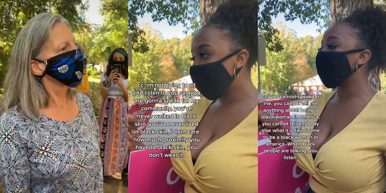 Black woman confronts white woman who claims to speak for Black people