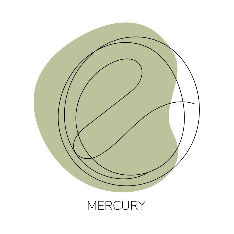 Illustration of Mercury in astrology.