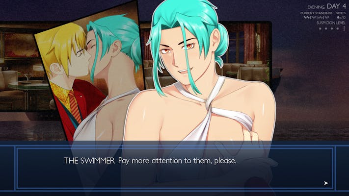 A lesbian sex scene between The Beast and The Swimmer in Ladykiller in a Bind, a popular adult Steam game.