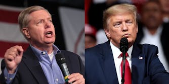 Lindsey Graham and Donald Trump. Graham has suggested adding a repeal of Section 230 to appease Trump's issues with the coronavirus stimulus bill.