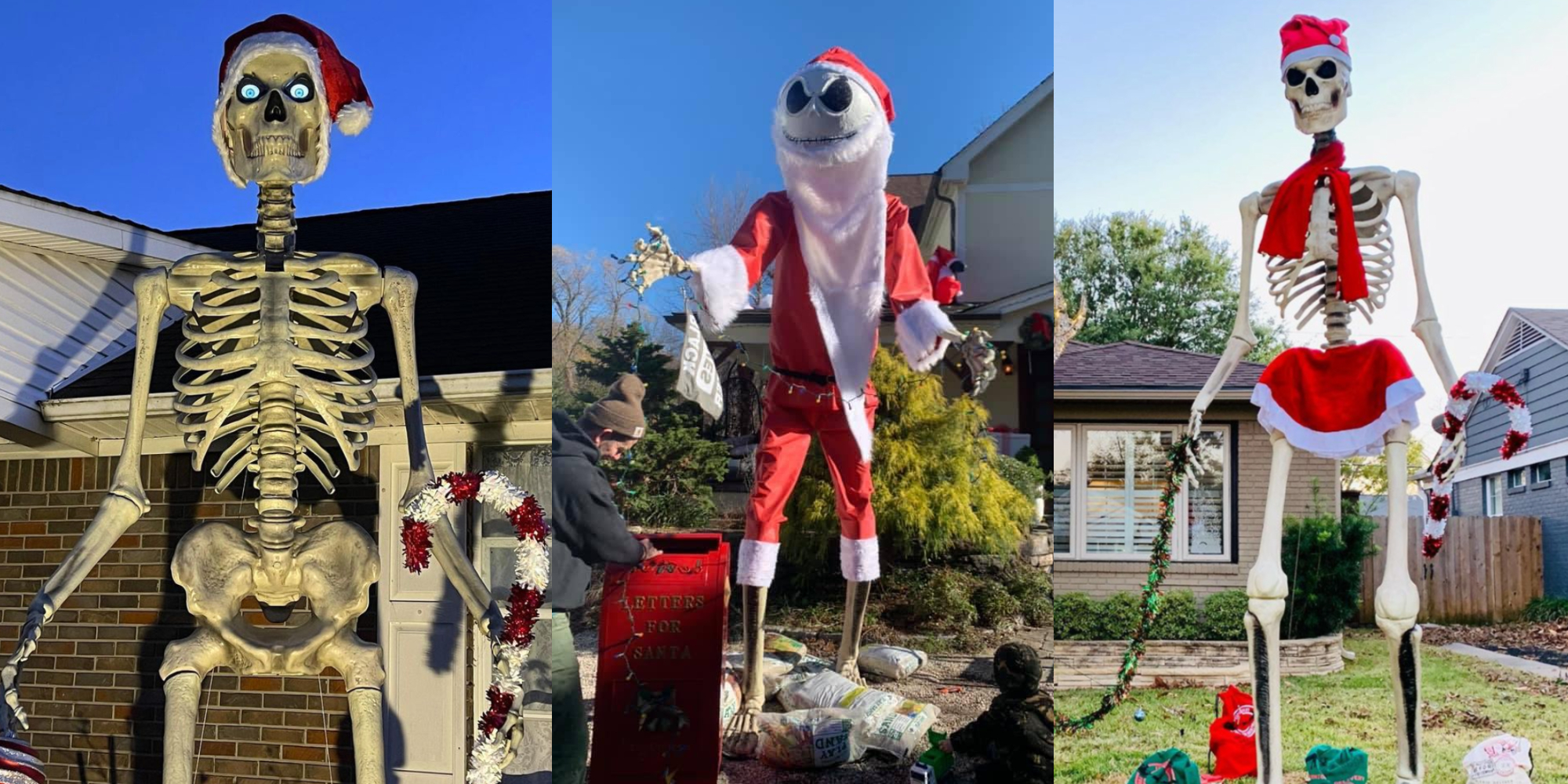 Home Depot Skeletons Are Now The Ultimate Christmas Lawn Flex   Skeleton Christmas Decorations 