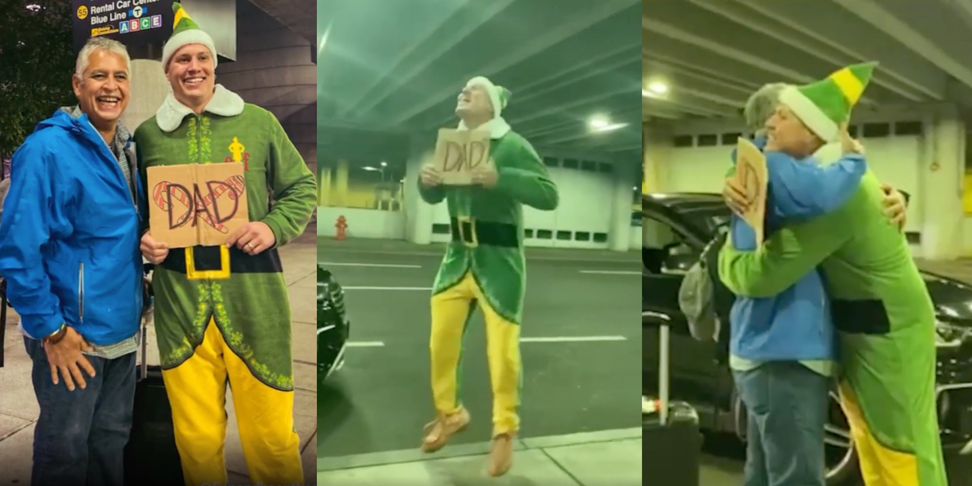 Man Dresses up as Buddy the Elf To Meet Biological Dad