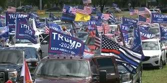 A caravan of pro-Trump vehicles