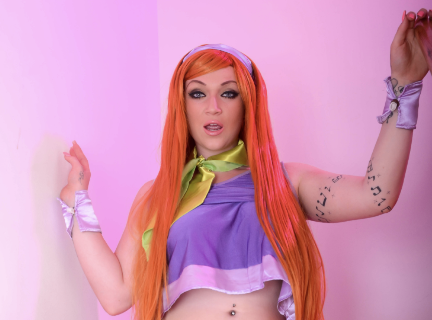 Scene from CosplayBabe's Sooby-Doo inspired porn video.