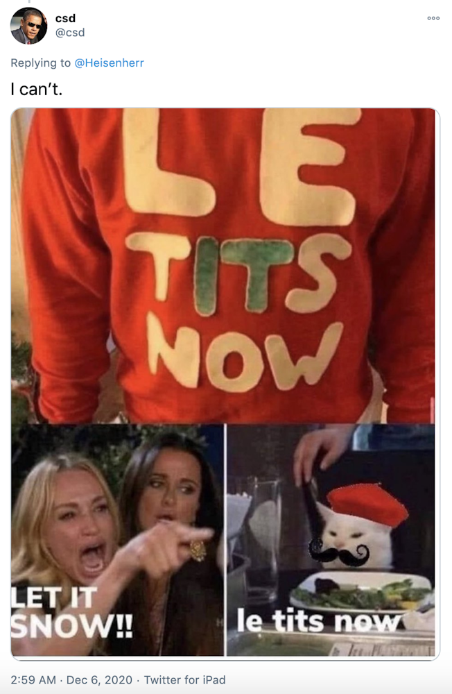 The Le Tits Now Meme Is Back For Christmas
