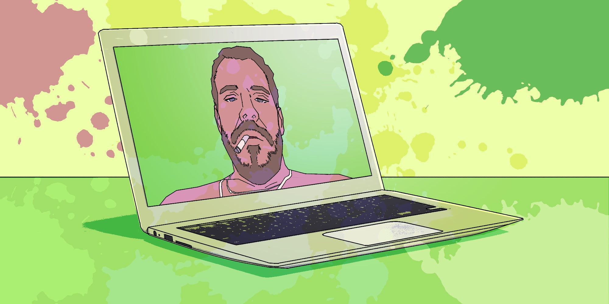 Illustration of Hunter Biden photo on laptop