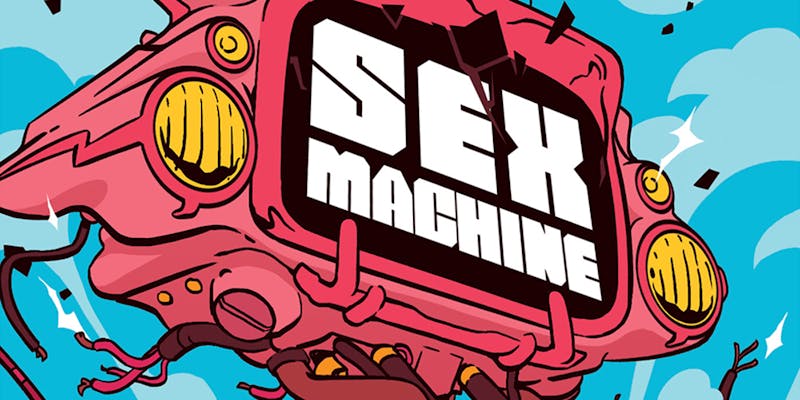 The sex machine site logo from iron circus comics