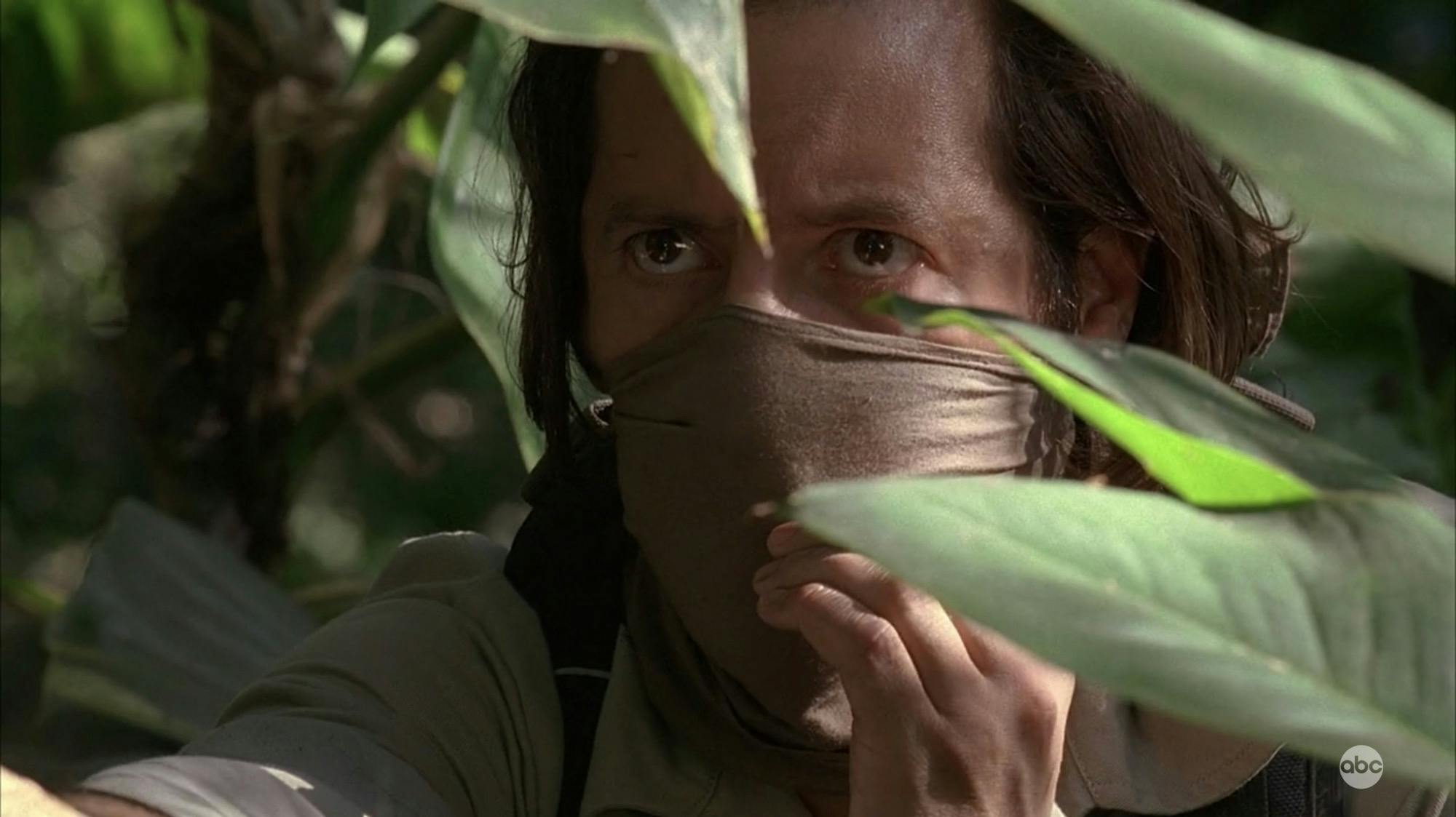 lost desmond hume wearing a mask