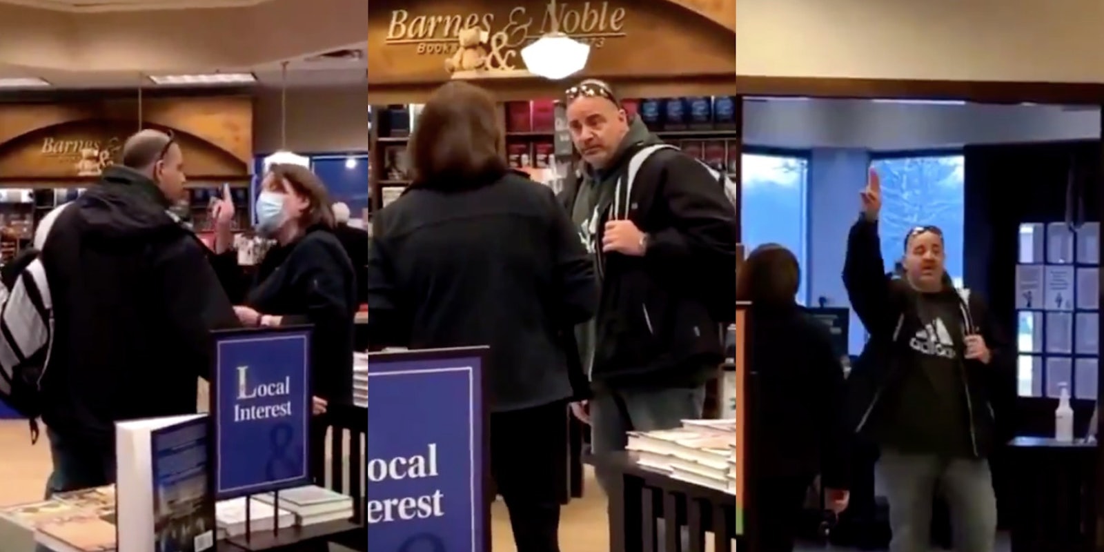 Male Karen harasses Barnes and Noble employee who tells him to wear mask