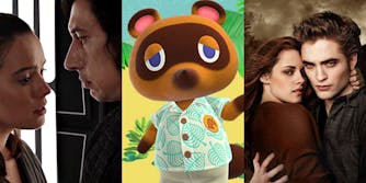 rey and kylo ren, tom nook from animal crossing, and edward and bella from twilight
