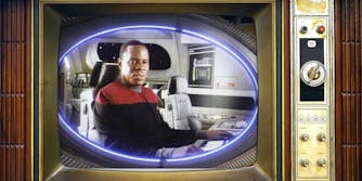 Star Trek: Deep Space 9 on old analog television set