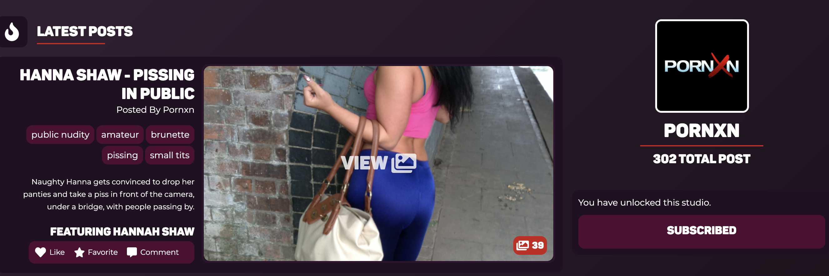 screenshot of Porn XN as seen on the Gasm Network homepage.