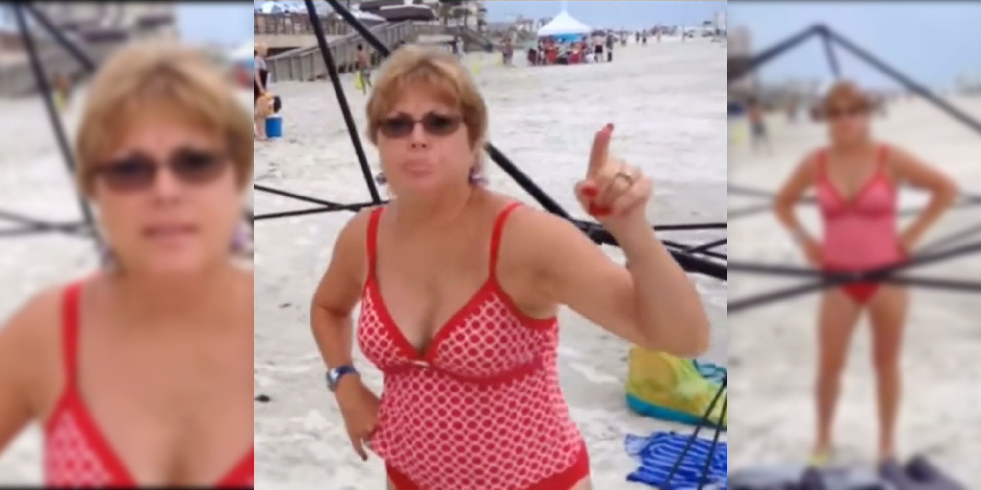 Forhandle syv Tørke 2 Beach Karens Steal Canopy In Resurfaced Viral Video