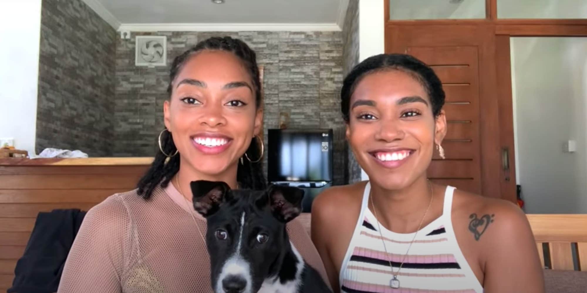 Kristen Gray and Saundra with their dog in Bali