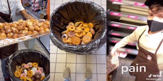 Dunkin' Donut's employee shows food waste