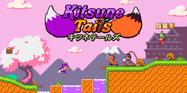 A logo for Kitsune Tails from Kitsune Games