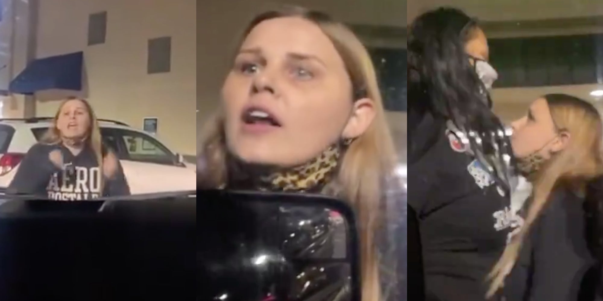 Racist Karen - face shoved