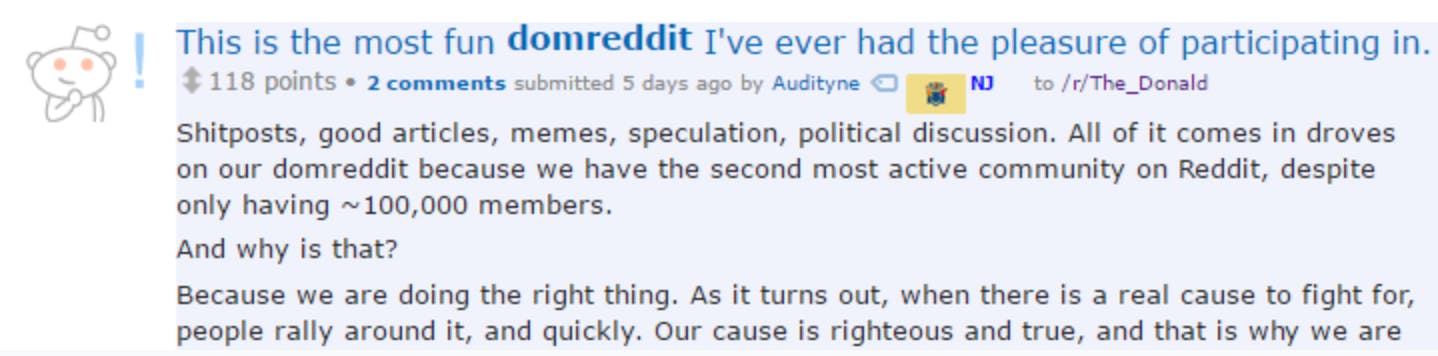examples of trump slang on reddit forums