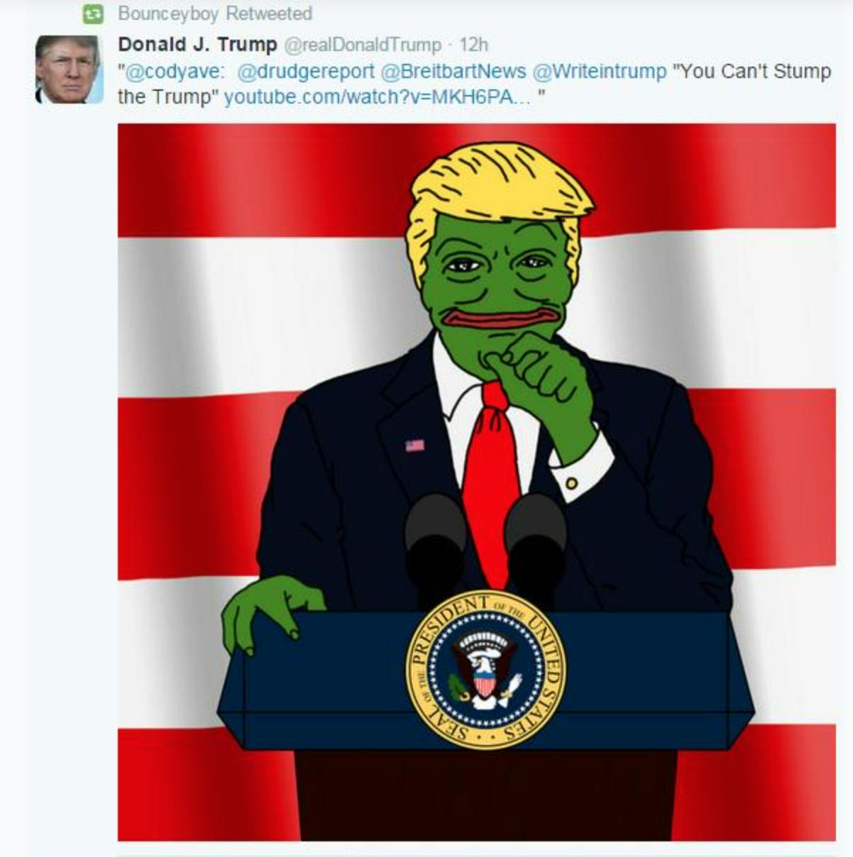 Trump as Pepe the frog