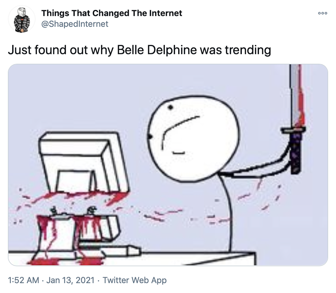 Twitter posts delphine belle Belle Delphine