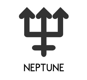 symbol for Neptune looks like a trident on birth chart calculations.