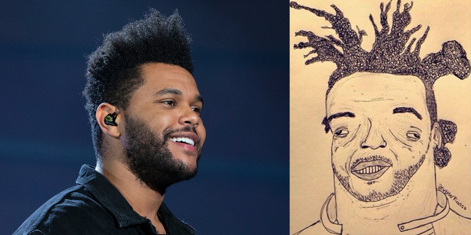 the weeknd with a drawing of the weeknd