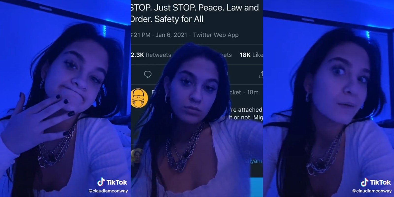 Claudia Conway talking to her mother about the Trump-incited lawlessness via TikTok