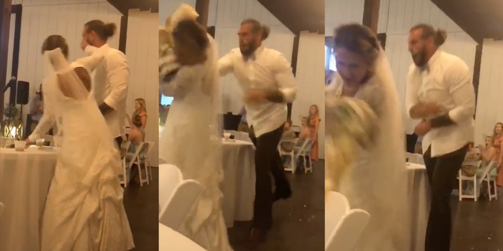 groom throws cake at bride tiktok