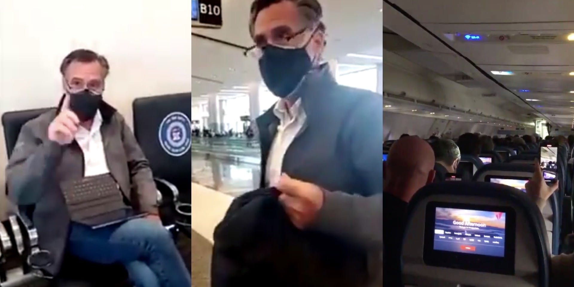 Video shows Trump supporters harassing Mitt Romney on airplane