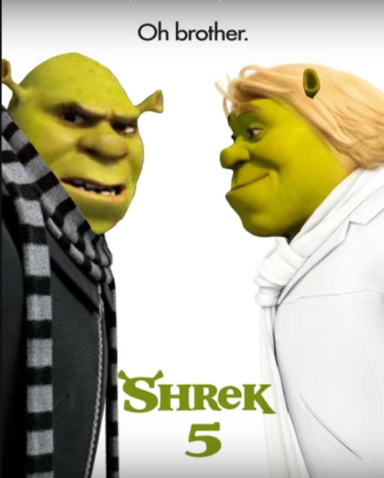 Meme poster showing Shrek 5