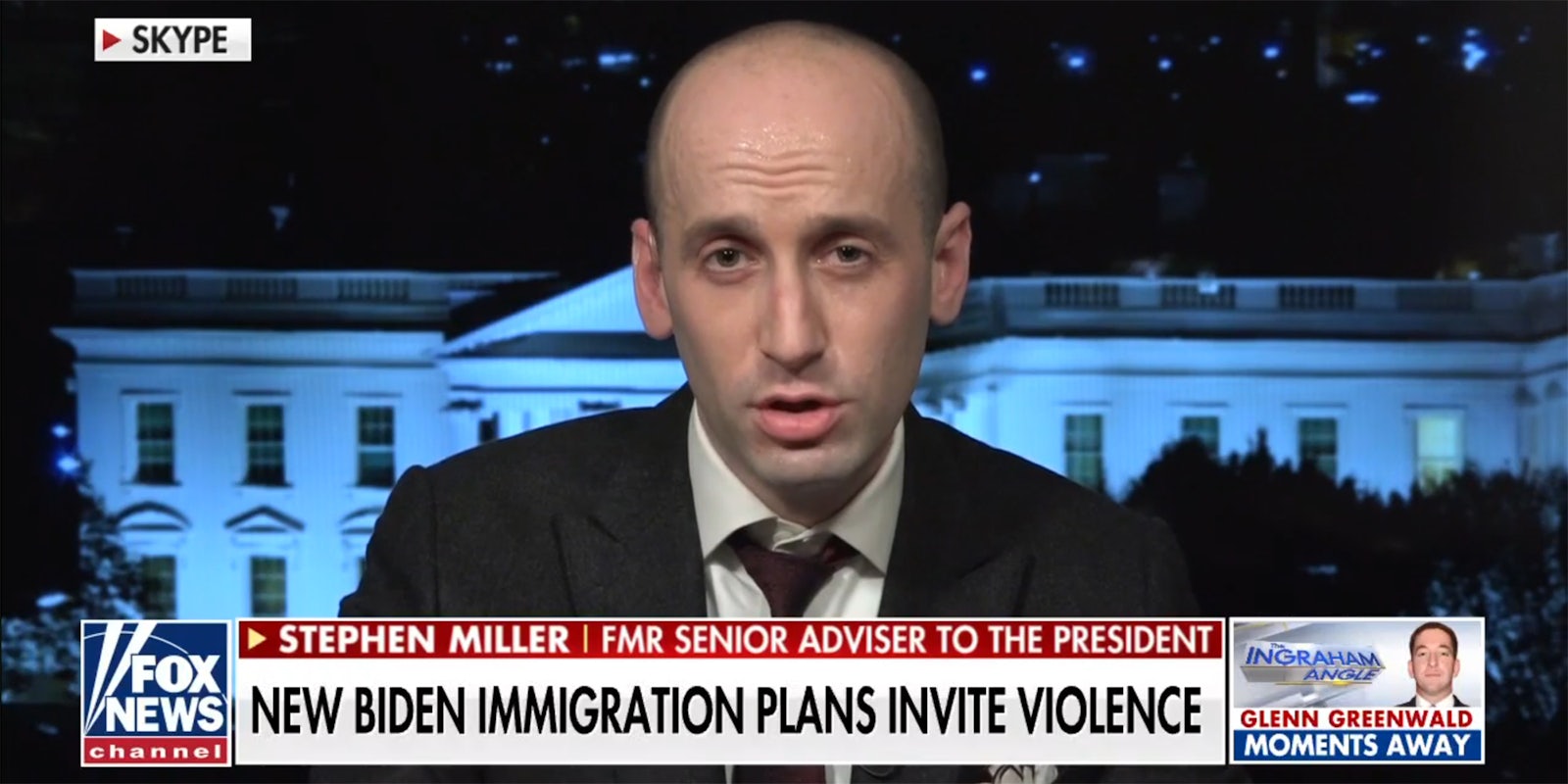 Stephen Miller on Fox News with 'New Biden Immigration Plans Invite Violence' chiron