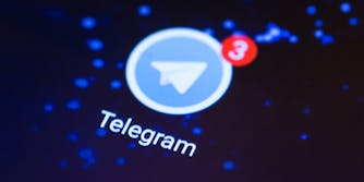 telegram app with 3 notifications on phone