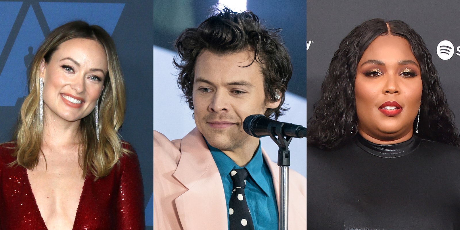 olivia wilde, harry styles, and lizzo