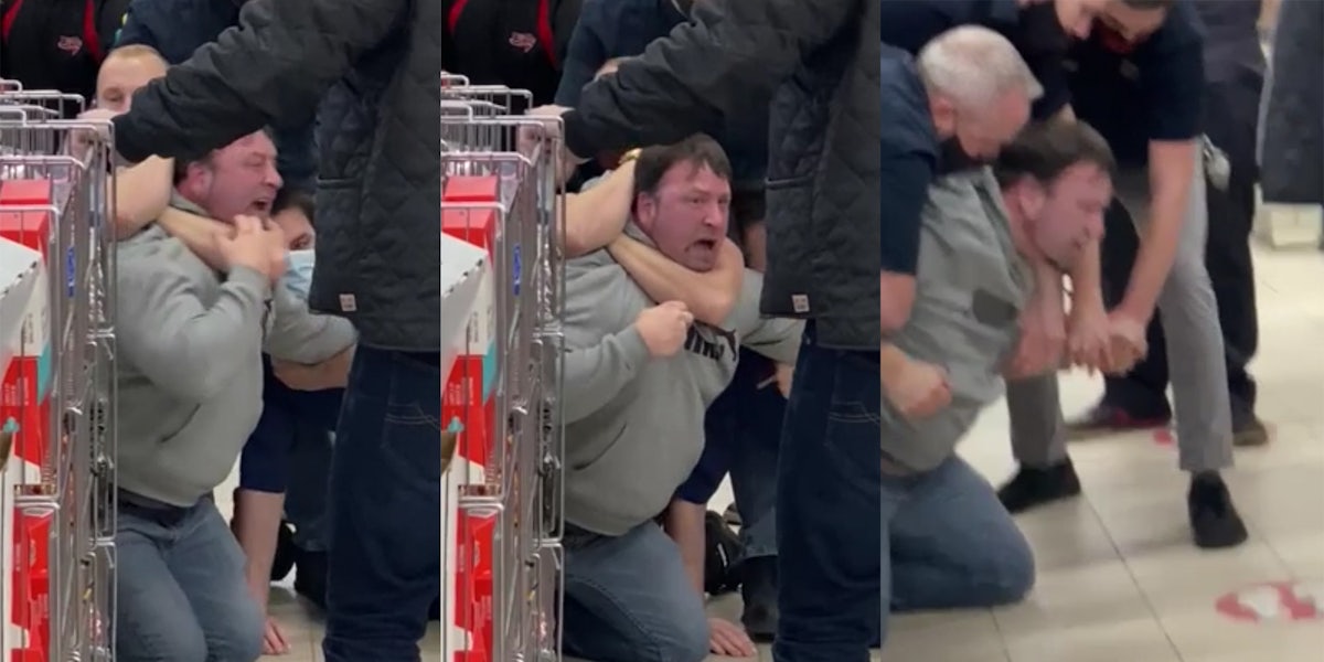 Canadian tire anti-mask fight video.