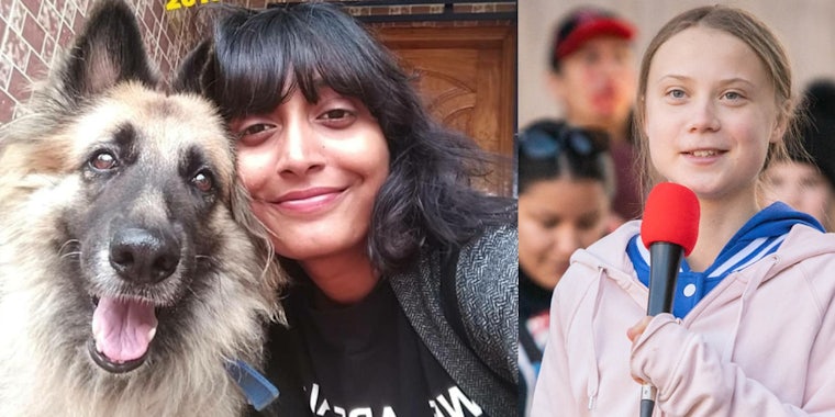 (L) Disha Ravi (R) Greta Thunberg