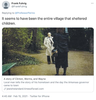 "It seems to have been the entire village that sheltered children." Link shared in the text above
