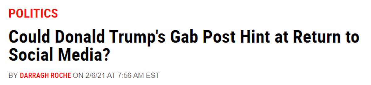 Media Tricked By Account Gab Is Holding For Trump