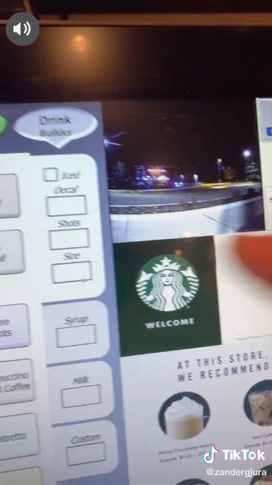 A machine Starbucks workers use to input customers' orders