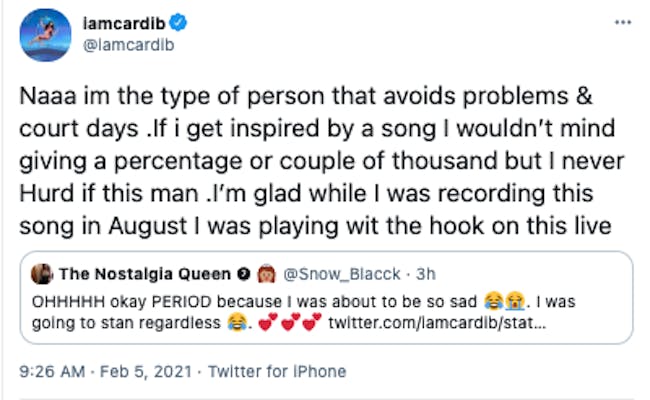 After Up Premiere Rappers Claim Cardi B Plagiarized Their Song