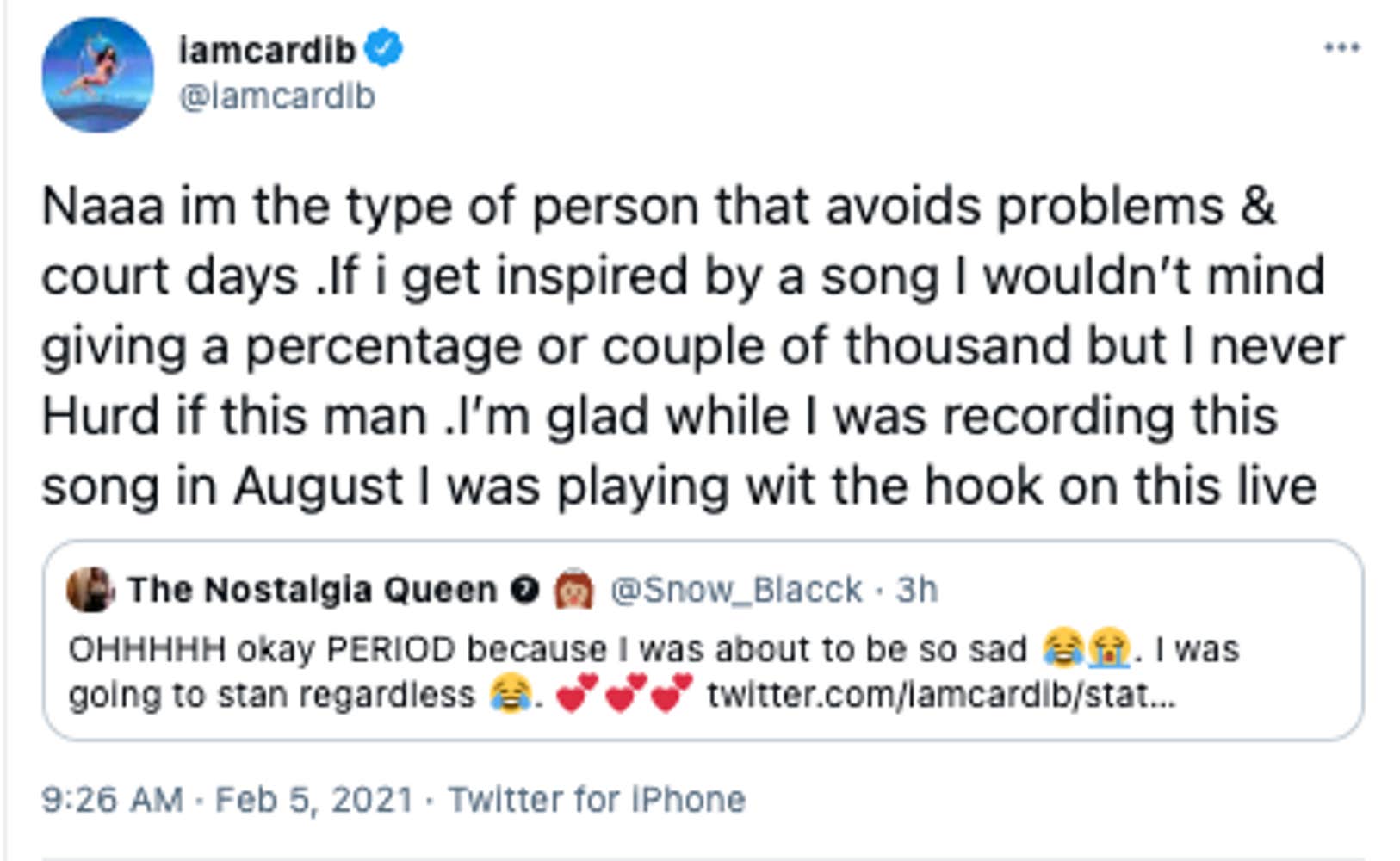 cardi b up