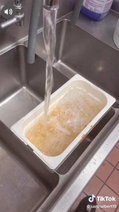 water pours over McDonald’s onions