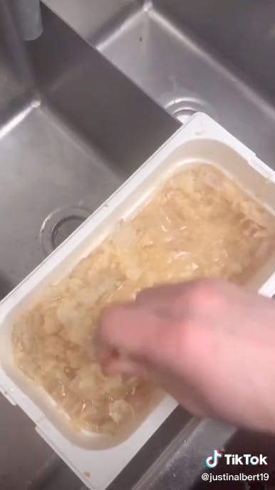 McDonald’s onions being mixed in water