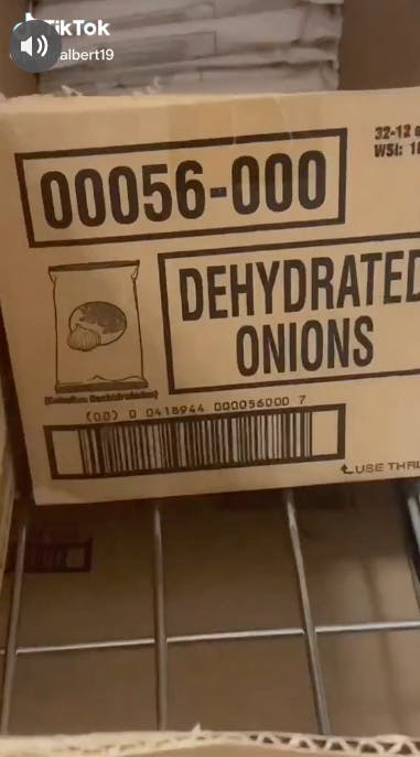box of dehydrated McDonald’s onions